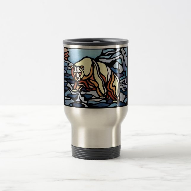 Polar Bear Art Travel Mug Native Art Bear Cup Reisebecher (Mittel)