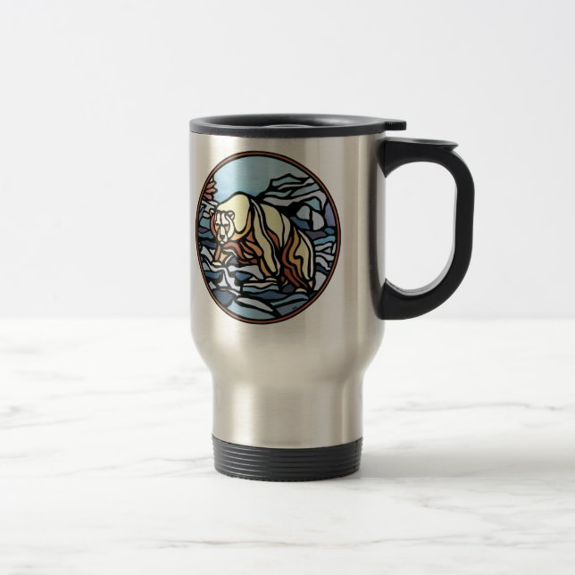 Polar Bear Art Travel Mug Native Art Bear Cup Reisebecher (Rechts)