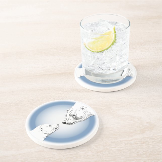 Polar Bear Art Untersetzer Bear & Cub Untersetzer (Seite)