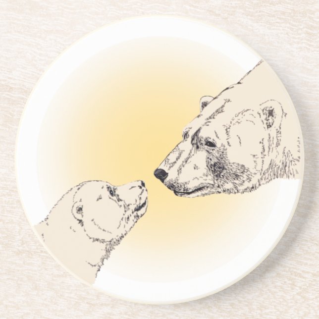 Polar Bear Art Untersetzer Bear & Cub Untersetzer (Vorne)