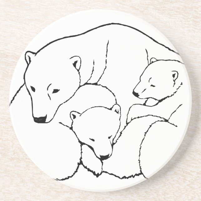 Polar Bear Art Untersetzer Bear & Cub Untersetzer (Vorne)