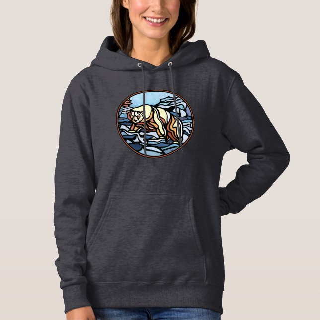 Polar Bear Art Womens Hoodie Bear Shirts (Vorderseite)