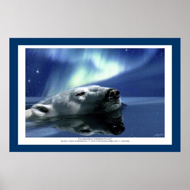 POLAR BEAR & AURORA Art Poster (Vorne)