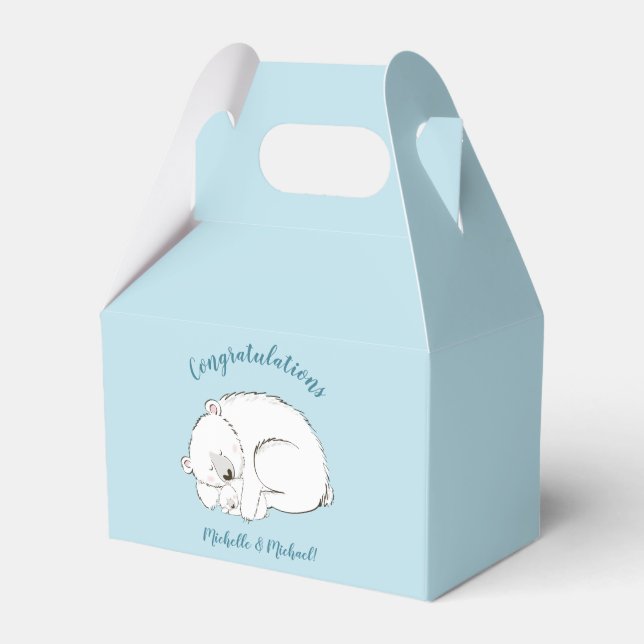 Polar Bear Baby Dusche Geschenkschachtel (Vorderseite)
