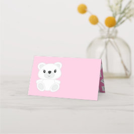 Polar Bear Baby Dusche Pink Platzkarte