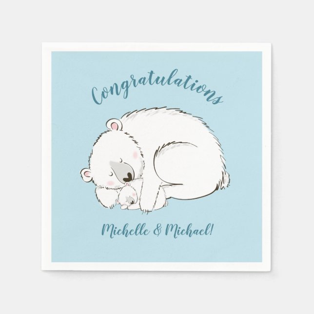 Polar Bear Baby Dusche Serviette (Vorderseite)