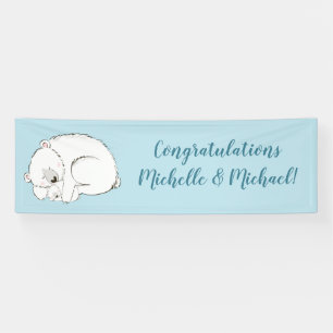 Polar Bear Baby Dusche Winter Blue Boy Banner