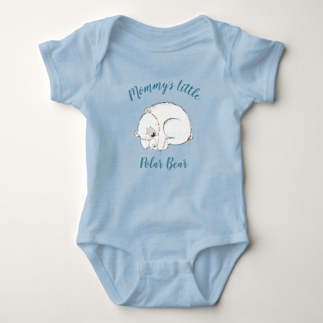 Polar Bear Baby Dusche Winter Blue Boy Strampler (Vorderseite)