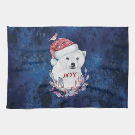Polar Bear Baby Hat Bird Christmas Joy Geschirrtuch