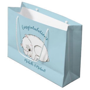 Polar Bear Baby Shooter Winter Blue Boy Große Geschenktüte
