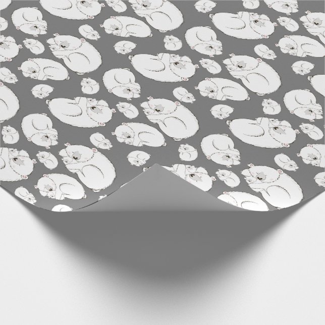 Polar Bear Baby Shower Winter Gray Gender Neutral Geschenkpapier (Ecke)