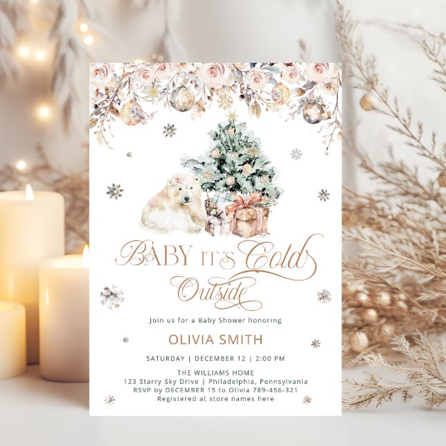 Polar Bear Baby's Cold Outside Baby Shower Einladung (Von Creator hochgeladen)