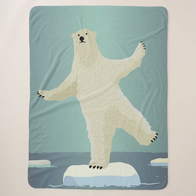Polar Bear Balancing on Iceberg Artwork Sherpadecke (Vorderseite)