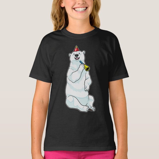 Polar bear Birthday Trumpet T-Shirt (Vorderseite)