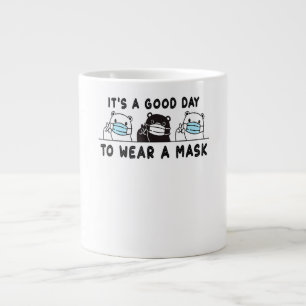 Polar Bear Black Bear Wearing Face Mask Cute Funny Jumbo-Tasse