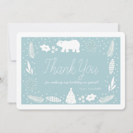 Polar Bear Blue Geburtstag Danke Karte