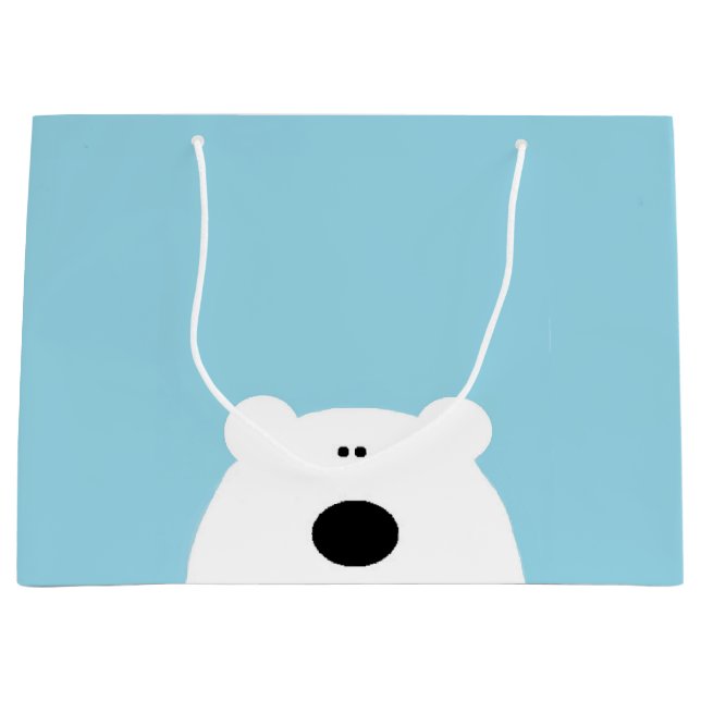 Polar Bear Blue Große Geschenktüte (Vorderseite)
