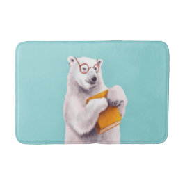 Polar Bear Book Lover Nerdy Badematte