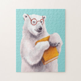 Polar Bear Book Lover Nerdy Puzzle