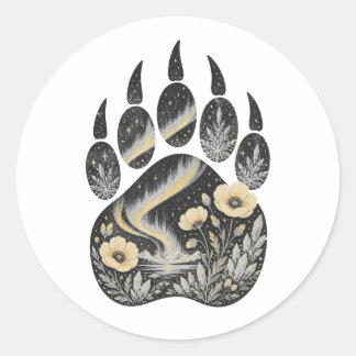 Polar Bear Botanical Footprint Nature Sticker