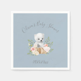 Polar Bear Boy Blue Baby Dusche Napkins Serviette