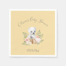 Polar Bear Boy Girl Yellow Baby Dusche Napkins