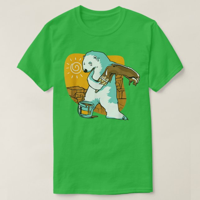 Polar Bear Brown Paint Environmental Climate Proof T-Shirt (Design vorne)