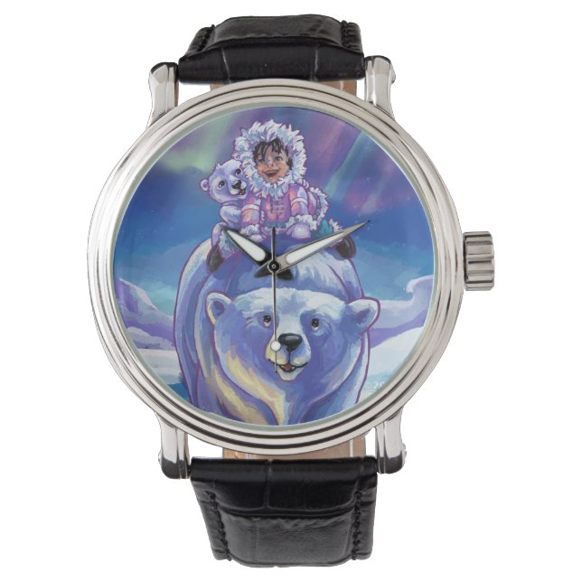 Polar Bear Bus Armbanduhr (Vorderseite)