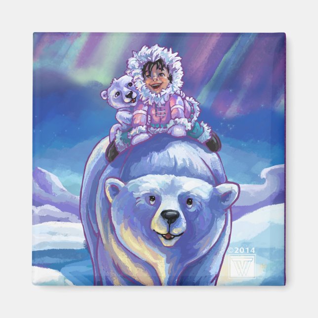 Polar Bear Bus Magnet (Vorne)