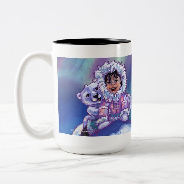 Polar Bear Bus Zweifarbige Tasse (Links)