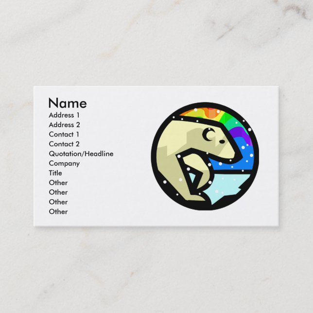 Polar Bear Business Cards Visitenkarte (Vorderseite)