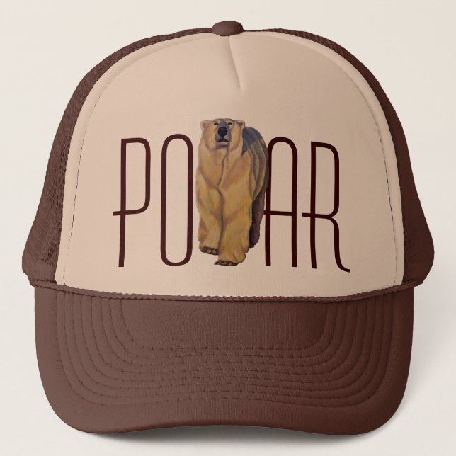 Polar Bear Caps & Hats Wildlife Art Hat Truckerkappe (Vorderseite)
