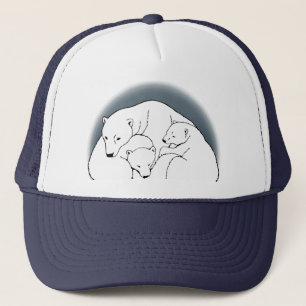 Polar Bear Caps Hats Wildlife Bären Cubs Art Hat Truckerkappe