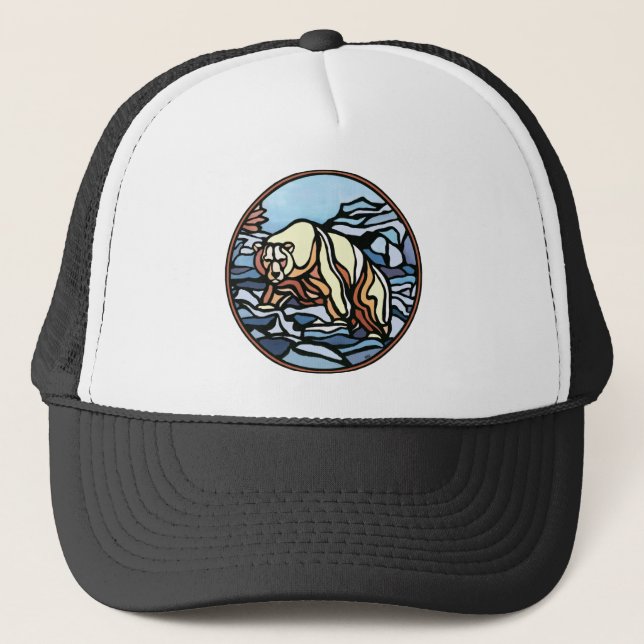 Polar Bear Caps & Hats Wildlife Bear Art Hat Truckerkappe (Vorderseite)