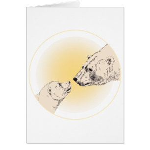 Polar Bear Card Bär & Cub Cards Wildlife Art Card