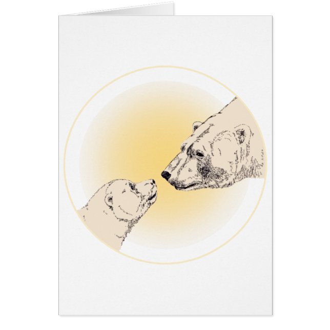Polar Bear Card Bär & Cub Cards Wildlife Art Card (Vorne)