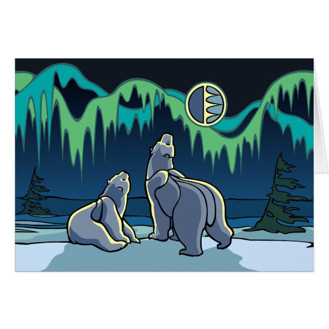 Polar Bear Card Bärenkarte Blank Cards Wildlife Ar (Vorderseite (Horizontal))