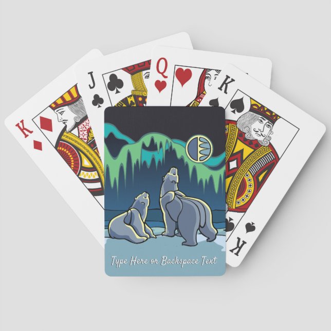 Polar Bear Cards Personalisiert Bären spielen Kart Spielkarten (Rückseite)