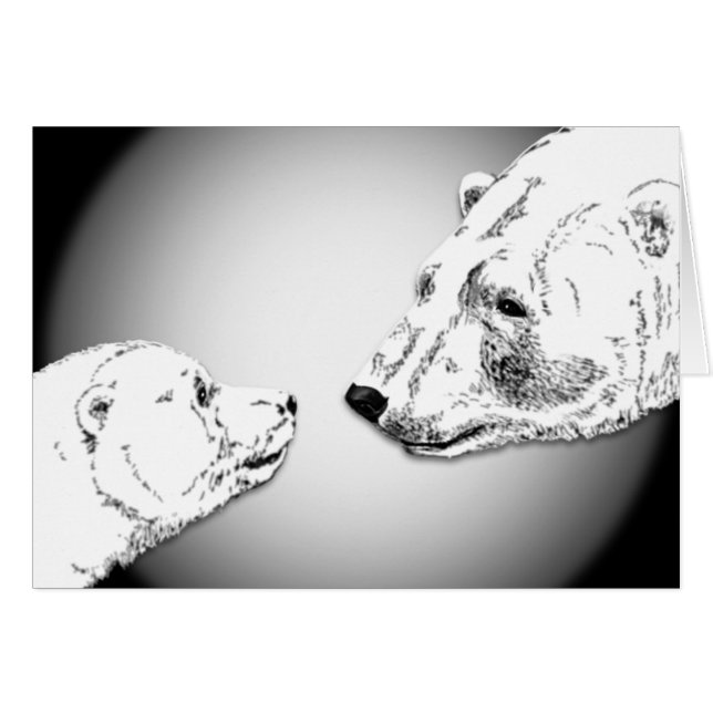 Polar Bear Cards Personalisiert Bear Art Card (Vorderseite (Horizontal))