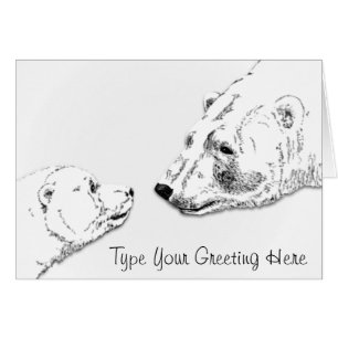 Polar Bear Cards Personalisiert Bear Art Card