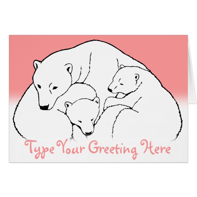 Polar Bear Cards Personalisierte Baby Bear Cards (Vorderseite (Horizontal))