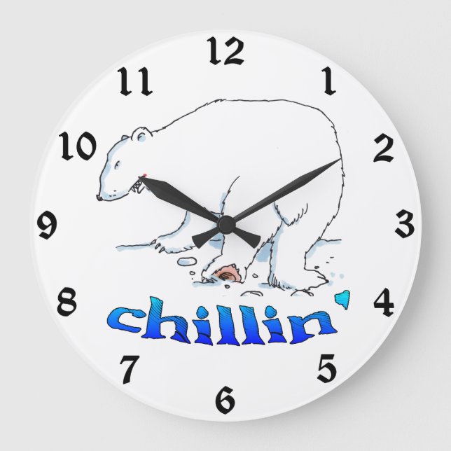 Polar Bear Chill Wanduhr (Vorderseite)