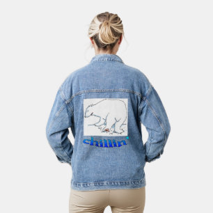 Polar Bear Chillout Frauen Denim Jacke