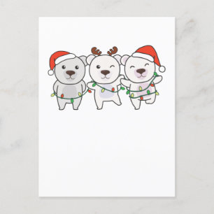 Polar Bear Christmas Animals Feiertagspostkarte