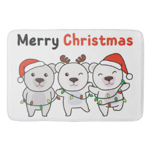 Polar Bear Christmas Animals Polar Bears Merry Badematte
