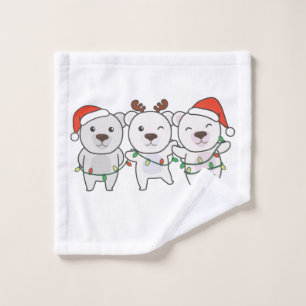 Polar Bear Christmas Animals Waschlappen