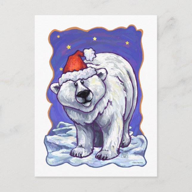 Polar Bear Christmas Feiertagspostkarte (Vorderseite)