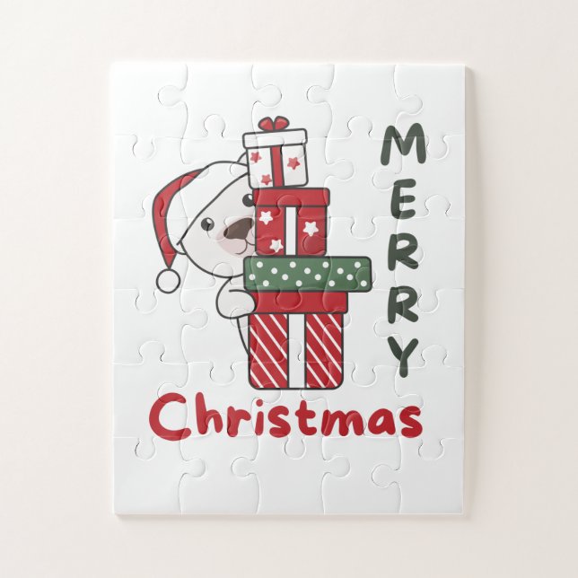 Polar Bear Christmas Gift Winter Animals Polar Puzzle (Vertikal)