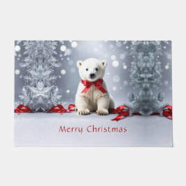 Polar Bear Christmas Holiday Doormat Fußmatte