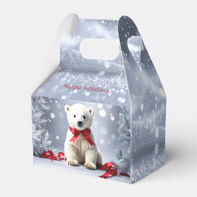 Polar Bear Christmas Holiday Gift Box Geschenkschachtel (Vorderseite)